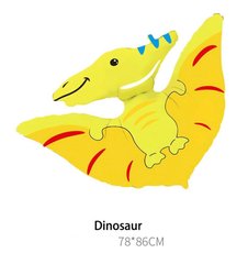 Фольгированный шар Большая фигура Динозавр птеродактиль желтый 86 см (Китай)