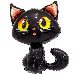 Фольгированный шар Flexmetal Большая фигура чёрный кот Хэллоуин