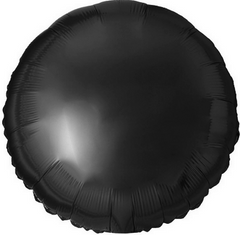 Фольгированный шар 18” Круг Черный (Китай)