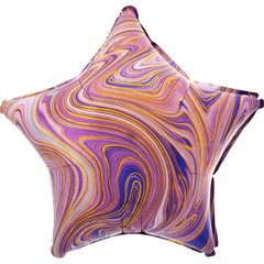 Фольгированный шар Anagram 18" звезда агат фиолетовый purple marble s18