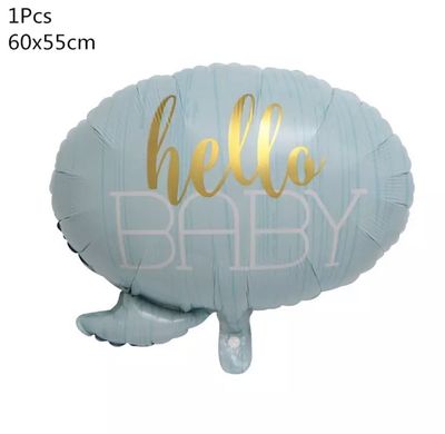 Фольгована кулька Велика фігура Овал блакитний hallo baby (Китай)