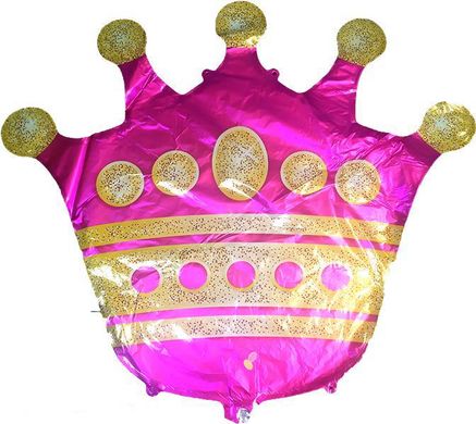 Фольгированный шар Большая фигура Корона золото + фуксия (Китай)