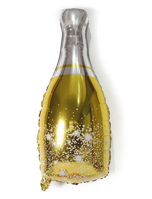 Фольгированный шар Большая фигура Нг бутылка шампанского золотая (95см) (Китай)