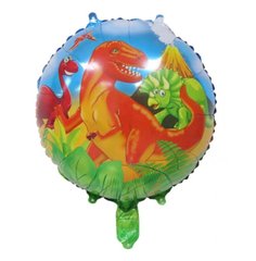 Фольгована кулька 18" круг Динозаври на природі Китай