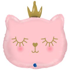 Фольгована кулька Grabo Велика фігура Кіт-принцеса з короною