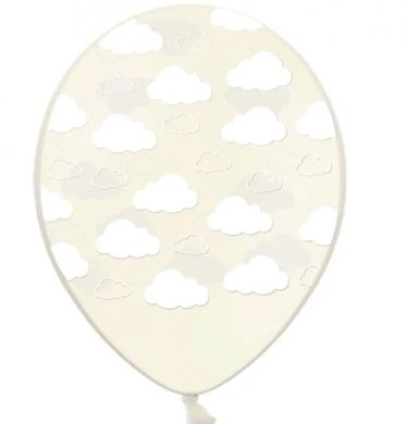 Латексный шар Belbal 12" Облака на прозрачном (1 шт)