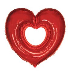 Фольгована кулька Flexmetal Велика фігура серце в серці