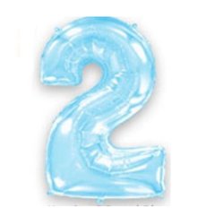 Фольгированный шар Flexmetal цифра «2» Голубой 40"