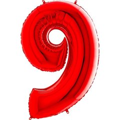 Фольгированный шар Grabo цифра «9» Красный 40" в уп