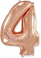 Фольгована кулька Flexmetal цифра «4» Rose Gold 32"