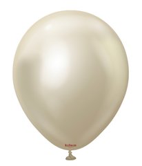 Латексна кулька Kalisan 12” Хром Біле Золото / Mirror White Gold (50 шт)