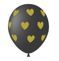 Латексна кулька Belbal 12” Золоті сережки на чорному (1 шт)