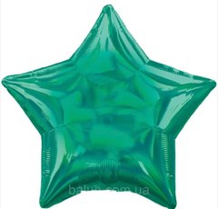 Фольгована кулька 18” Зірка Голограма Зелена (Китай)