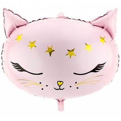 Фольгована кулька PartyDeco Велика фігура Рожева голова кішки