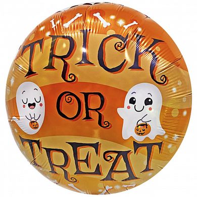 Фольгированный шар Flexmetal 18” круг trick or treat Хэллоуин