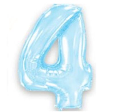 Фольгована кулька Flexmetal цифра «4» Блакитний 40"
