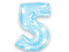 Фольгована кулька Flexmetal цифра «5» Блакитний 40"