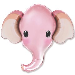 Фольгированный шар Flexmetal Большая фигура голова слонёнка розовая