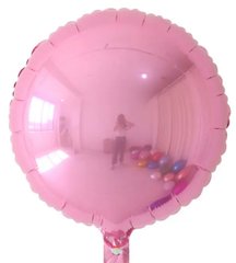 Фольгированный шар 18” Круг розовый (Китай)