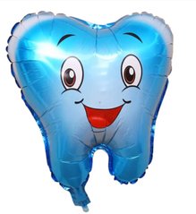 Фольгована кулька Велика фігура зубок блакитний 50х55 см в упаковці (Китай)