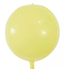 Фольгированный шар 22” Сфера Желтый макарун (55см) (Китай)