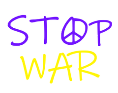 Наклейка Stop War + монтажка 30х20см (2 цвета +10грн)