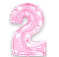 Фольгована кулька Flexmetal цифра «2» Рожева 40"