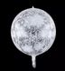 Фольгированный шар 22” Сфера белые снежинки на прозрачном НГ (Китай) - 2