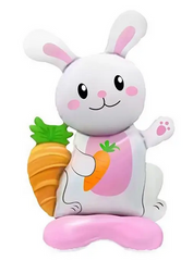 Фольгована Кулька Стояча фігура Зайка з морквою на підставці 60х40 см  (Китай)