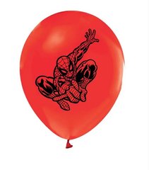 Латексный шарик Balonevi 12" белый с рисунком "Человек паук" (1 шт)