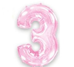 Фольгированный шар Flexmetal цифра «3» Розовая 40"