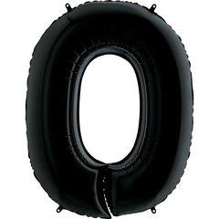 Фольгированный шар Grabo цифра «0» Чёрный 40" в уп