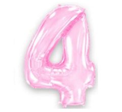 Фольгированный шар Flexmetal цифра «4» Розовая 40"