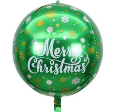 Фольгована Кулька 22” Сфера Mary Christmas Зелена НГ (Китай)