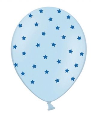 Латексна кулька Belbal 12” Сині зірки на блакитному (1 шт)
