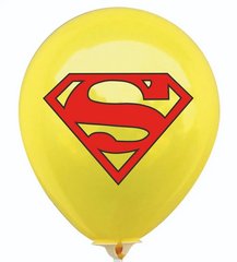 Латексный шарик Balonevi 12" белый с рисунком "Супермен" (1 шт)