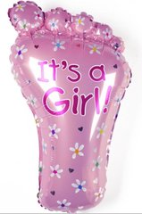 Фольгована кулька Велика фігура Стопа" It's Girl" (Китай)