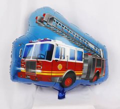 Фольгированный шар Большая фигура пожарная машина на голубом (Китай)