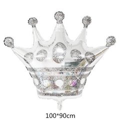 Фольгированный шар Большая фигура корона серебро 100 см (Китай)