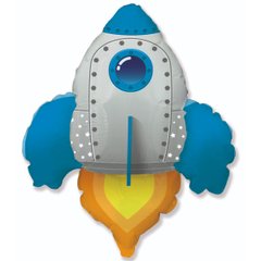 Фольгована кулька Flexmetal Велика фігура ракета синя