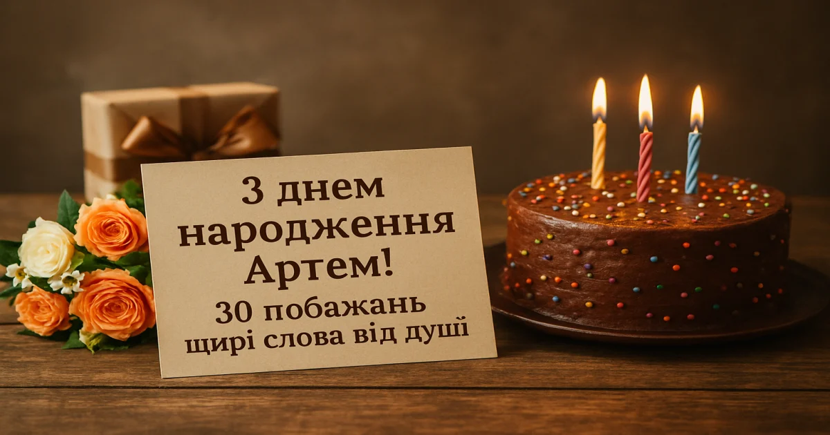 З днем народження Артем: 30 побажань щирі слова від душі