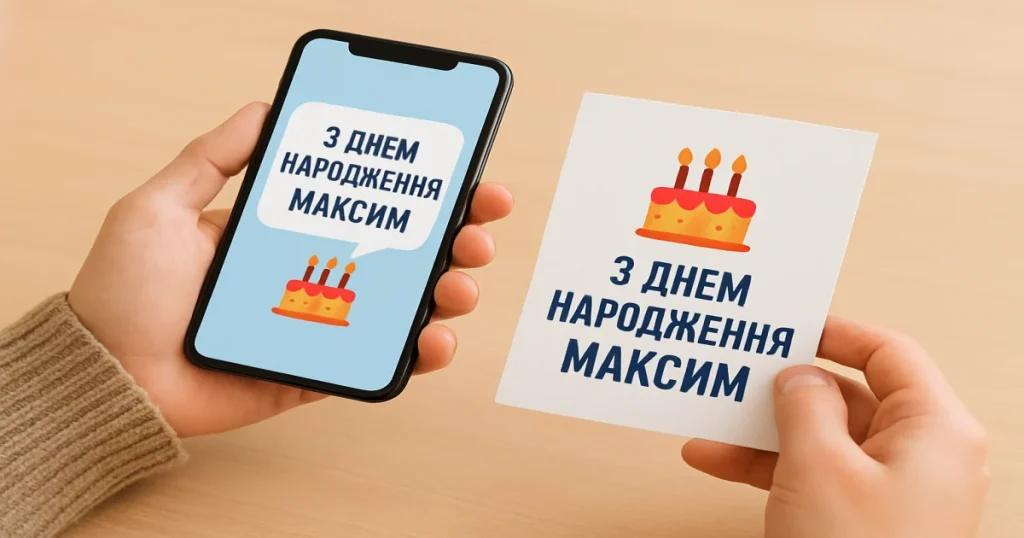 Короткі привітання для Максима у повідомленні, листівці та соцмережах